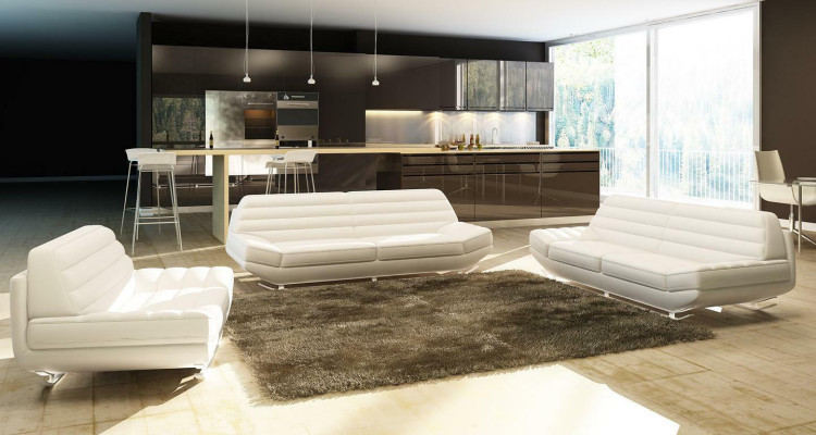 Sofas komplekts Design Couch 3+2 Polster Sofa Ādas dzīvojamā istabas komplekti