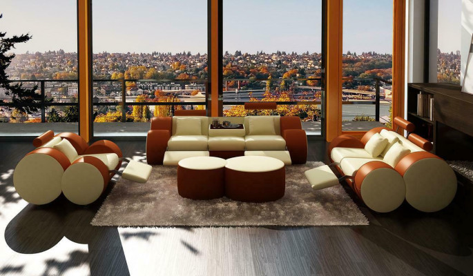 Sofas komplekts dizaina dīvāns 3+2 apvalks ādas dīvāns viesistaba komplekti