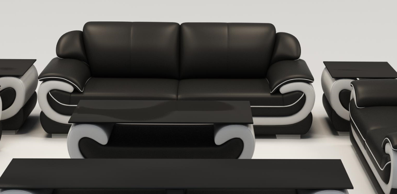 Ādas dīvāns Dīvāns dzīvojamās istabas zona 3 vietās Moderns dizains Dīvāns Sofa