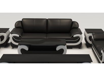 Ādas dīvāns Dīvāns dzīvojamās istabas zona 3 vietās Moderns dizains Dīvāns Sofa