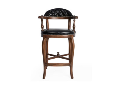 Melns-brūns Chesterfield Barhocker dizaina bārstieņi luksusa sēdētāji
