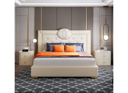 Luksusa guļamistaba gulta divguļamā dizaina atspoguļotāji mēbeles guļam Hotel.