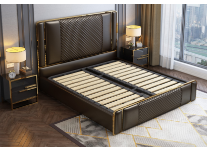 Gulta guļamistabas dizains mēbeles Modernas luksusa gultas pārklāja karkass Jauna