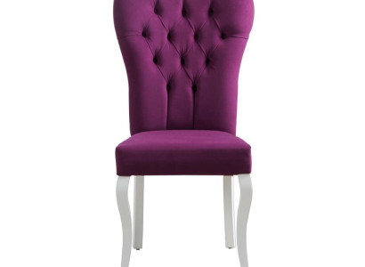 Violetais Chesterfield mēbelu dizainera modernais vienvietīgais ēdamistabas krēsls.