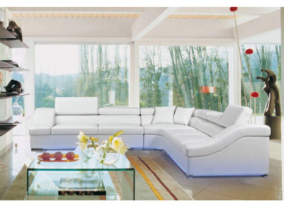 Ādas dīvānsietis dzīvojamās zonas stūrainais dīvāns moderns dizains