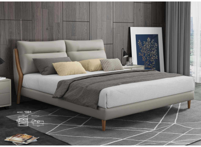 Klasiskie luksusa gultas apģērbi no ādas un tekstila Augstas kvalitātes guļamistabas gultas jaunas