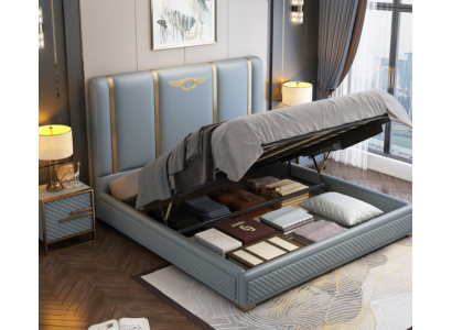 Gulta Polster Design Luksusa Metāla Gultas Dubultas Dzīvojamā Istaba Ādas