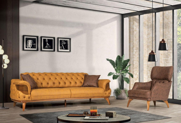 Luksusa vienvietīgs krēsls dīvāns polstermēbeles Chesterfield dizaina sofa ādas
