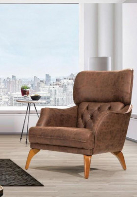Luksusa vienvietīgs krēsls dīvāns polstermēbeles Chesterfield dizaina sofa ādas