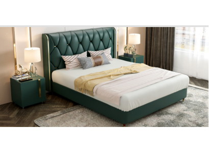 Gulta polster dizains luksusa divstāvu viesnīcas gultām laulībai 180x200cm ādas