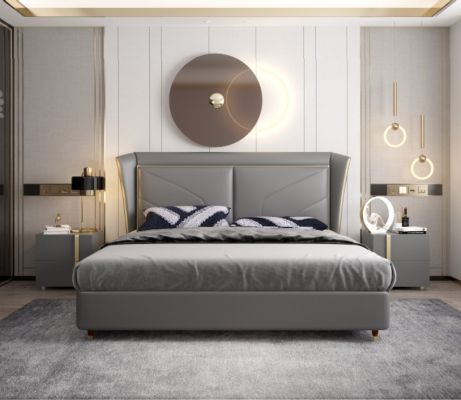 Gulta Materiāls dizains Luksuss Divguļa viesnīcas gultas Lauva Āda 180x200cm