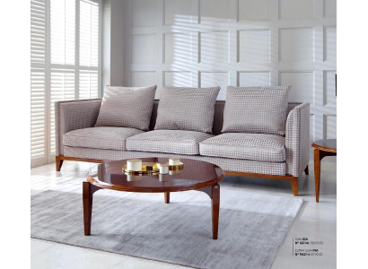Sofas komplekts ar 3 sēdvietām, galds, divvietīga dīvāns, auduma pārklājums, mūsdienīgs luksusa stils, 2 gabali.