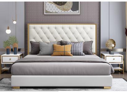 Dizainera gultas guļamistaba Gultas viesnīca Āda Luksuss Polster ķermenis Gultas struktūra