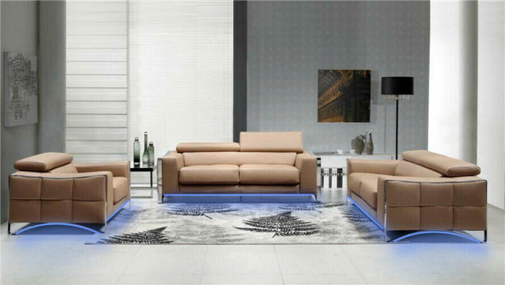 Sofas komplekts ar 3+2 sēdvietām no ādas (bez krēsliem) dīvāniem, sēdekļiem un polsterējumu komplektam 1504