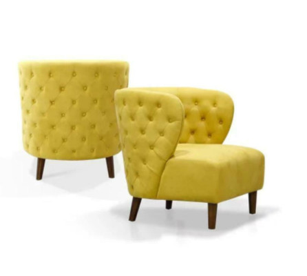 Dzeltenais Chesterfield krēsls xl Tekstils audums Dīvāni Radoši mēbeles Dīvāni