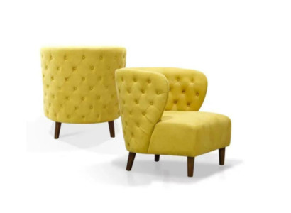 Dzeltenais Chesterfield krēsls xl Tekstils audums Dīvāni Radoši mēbeles Dīvāni