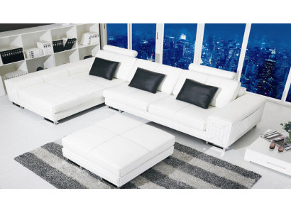 Stūra dīvāns dīvāns kauča mīksts ādas dīvāns ar plauktu sēdekļa dīvāns GenovaS