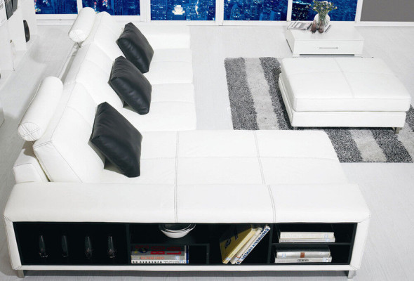 Stūra dīvāns dīvāns kauča mīksts ādas dīvāns ar plauktu sēdekļa dīvāns GenovaS