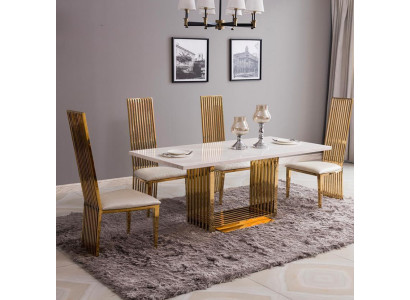 Luksusa galda metāla ēdamgalds "Mega Design" metāla galdi 140x80 ēdamistabas mēbeles