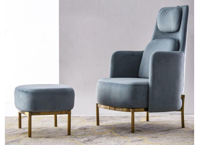 Krēsli Krēsls Polsteris Televizors ādas Tekstils audums Pelēks Dizains Lounge