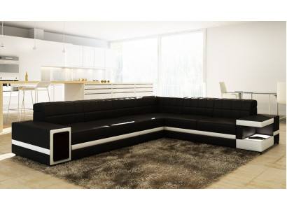 Ādas dīvāns dīvāns dīvāns sofa mēbeles polster Sitz stūra dīvāns dzīvojamā istaba liels XXL