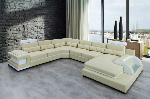 Ādas sofa XXL lielas sofas dīvāns dīvāns mīksts stūra dīvāns dzīvojamā zona āda
