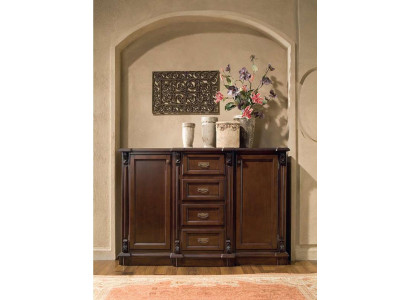 Komoda Sideboard Kommode Skapis Skapji Dzīvojamā Istaba Koks Baroks Brūns Mēbeles