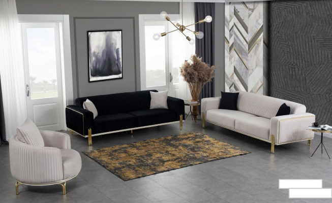 Luksusa sofa 3 vietas dīvāns dīvāni Gepolsterēts dīvāns audums Moderns balts Trīsvietīgs