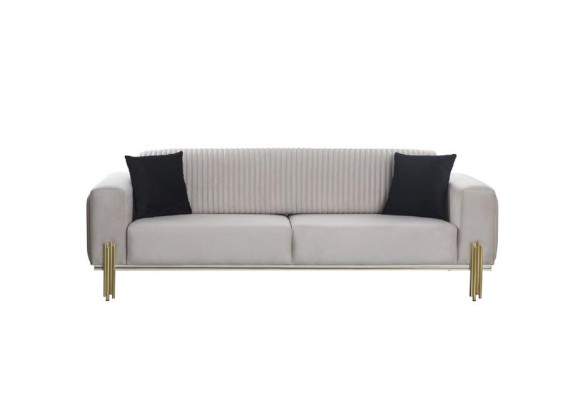 Luksusa sofa 3 vietas dīvāns dīvāni Gepolsterēts dīvāns audums Moderns balts Trīsvietīgs