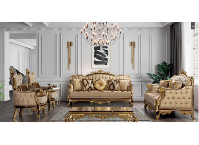 Klasiskais Dīvāns komplekts galds krēsla dīvāns 5pc Chesterfield mēbeles