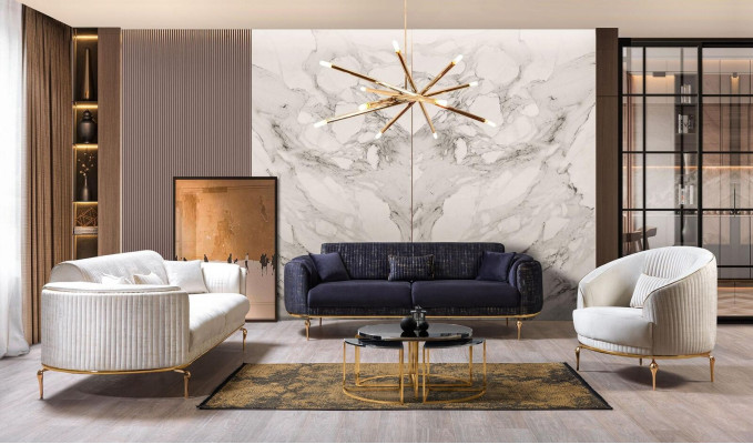 Sofas komplekts 3+3+1 sēdvietas komplekts dīvāns krēsls luksusa mēbeles audums jauns.