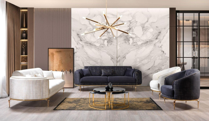 Sofas komplekts 3311 komplekts 3 sēdvietu dīvāns mēbelu apdare audums audums luksuss jauns