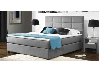 Kontinentālais "Boxspring" gultas divvietīgs ādas paplātsiņš, augsts tekstila galds.