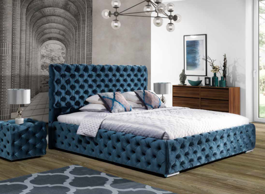 Chesterfield Polsteris Samts Doble Šiks dizaina gultas Doble.