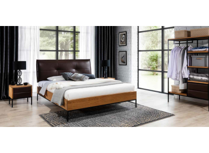 Gultas Koka Lofta dizaina gultas Polsteris ādas audums Tekstils audums Hote 140 160 180 x 200