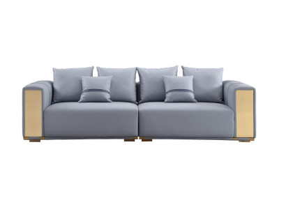 Luksusa dīvāns 4 vietu mīkstajā zilajā teksta sēdētajā modernajā jaunajā dīvainī.