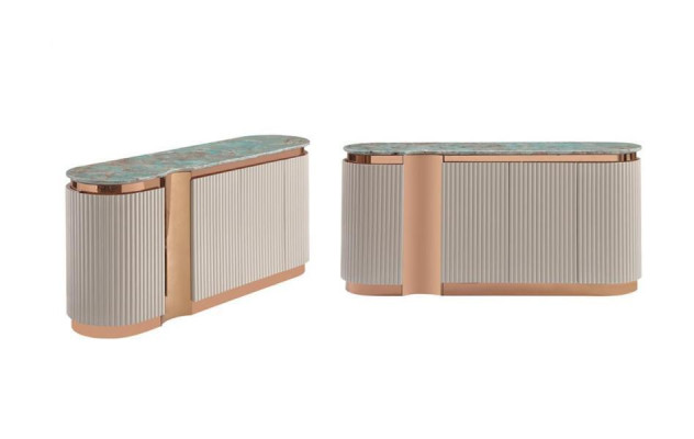 Stilīgs Sideboard Komoda Galdiņš Spogulis koksnes ēdamistabas skapji komplekts bēša krāsā