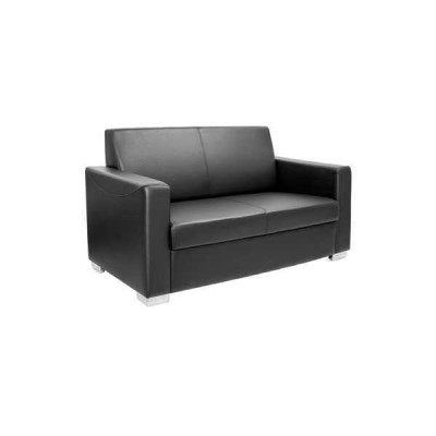 Melna ādas dīvāns divvietīgs dīvāns Lounge 2-vietīgs Moderns klubs 2-er