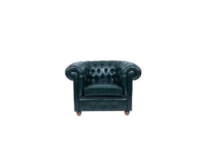 Chesterfield Tumši zaļais krēsls ar mīkstu sēdvietu, dzīvojamā istaba, televizora krēsls, vienvietīgs.
