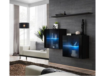 Komplets komplekts 3 gab. dizainera dzīvojamās sienas vienība 2 sienas skapis Moderns sienas plaukts Jauns