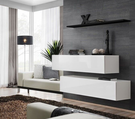 Mūsdienīgs galds Living Room Wall Shelf Wall Cabinet White Luxury Furnishings Designer