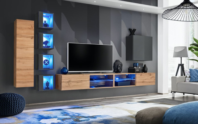 Iestatiet dzīvojamo sienas 320 cm sienas skapi TV statīvs Moderns sidebords dzīvojamā istaba mēbeles