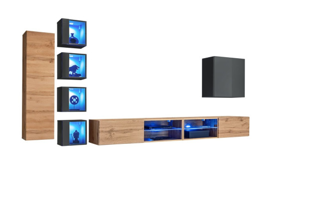 Iestatiet dzīvojamo sienas 320 cm sienas skapi TV statīvs Moderns sidebords dzīvojamā istaba mēbeles