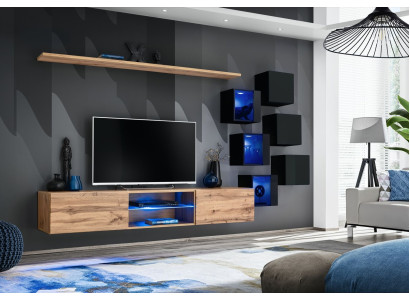 Mājvieta brūns plaukts skapīšs sienas skapis luksusa jauns TV statīvs koka mēbeles