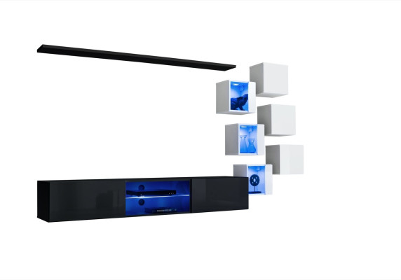 Moderns Komplett Wohnwand Wand Regale Luxus Designer Set Wohnzimmermöbel --> Moderns Kompleta mājas siena plaukti luksusa dizaina komplekts dzīvojamai istabai