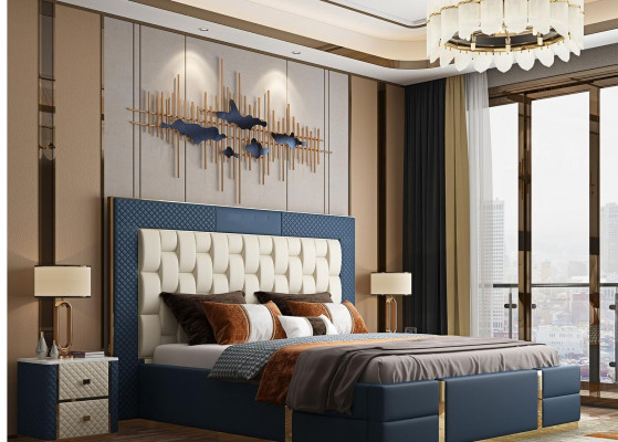 Dizaina boxspring gulta Modernsh gultas gulta Dubultgulta Viesnīca Lux 180x200 Jauns