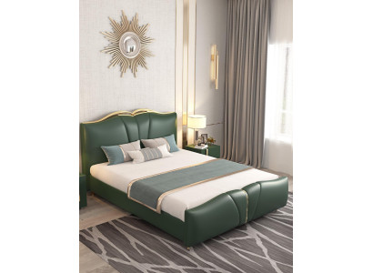 Gulta Polster dizains Luksusa divvietīgas viesnīcas gultas zaļā krāsā Luksusa viesnīcas Chesterfield