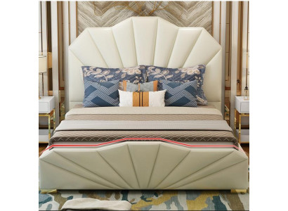 Dizaina ādas gultas viesnīcas divvietīgā gulta guļamistabas mēbeles iekārtojums