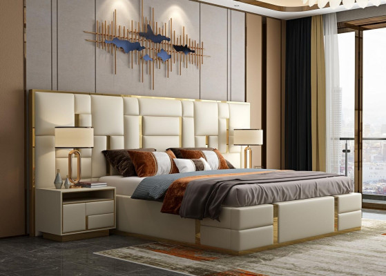 Pilnīga guļamistabas mēbeļu komplekts 3 gab. dizaina mēbeles nakts galdiņi gultas