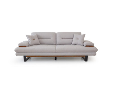 Dizainera pelēks dīvāns 3 sēdvietām, mūsdienīgā stilā mēbeles dzīvojamajā istabā 238cm gara dīvāna.